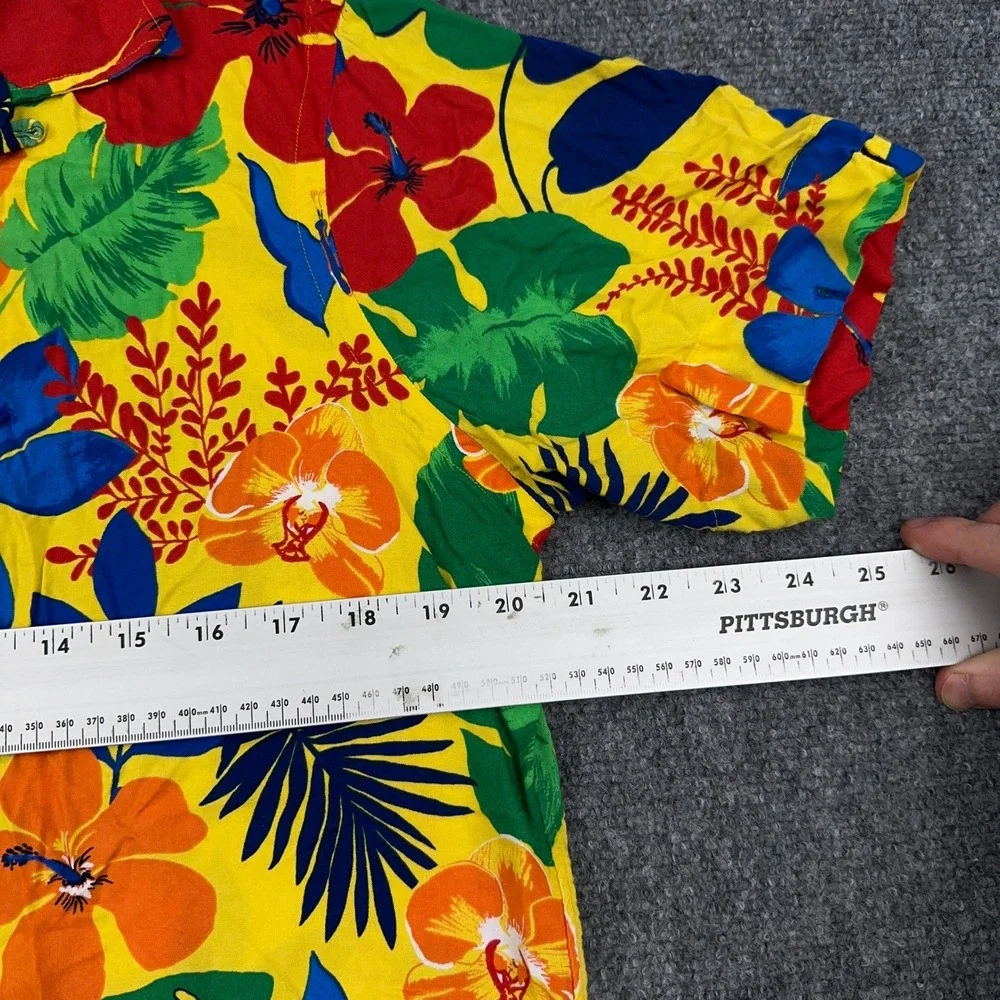 Polo Ralph Lauren Shirt Men's M Floral Tropical Hawaiian Viscose Camp Collar